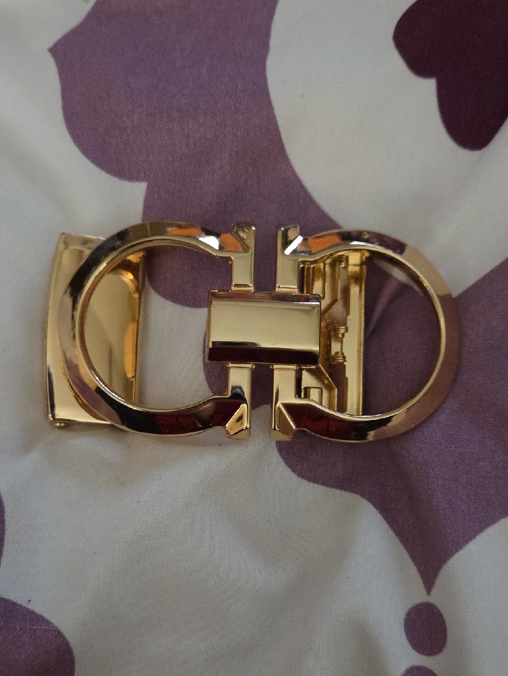 Gold Double-Ring Decorative Belt Buckle - Women's Accessory